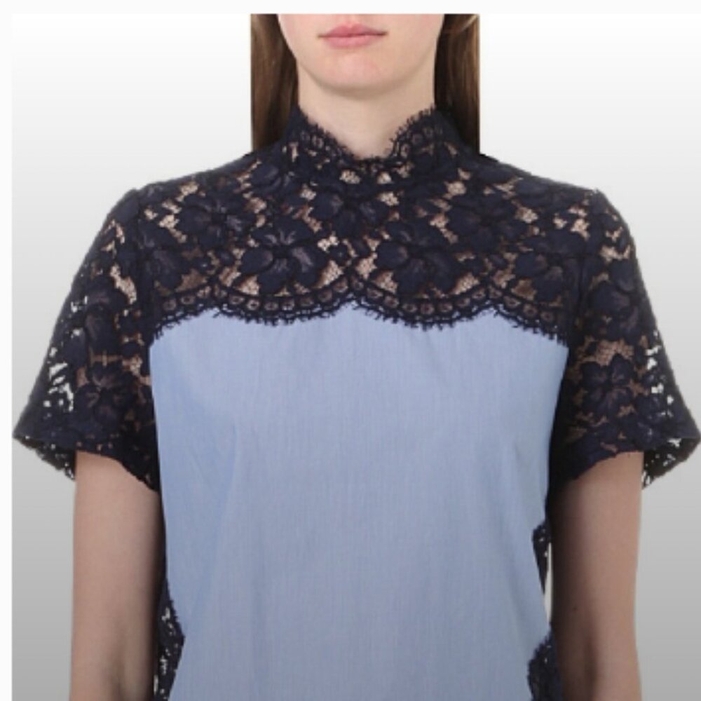 Sandro Effie Lace Striped Top